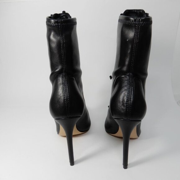 SCHUTZ Tennie Lace Up High Heel Pointed Toe Boots Bootie Size 5.5 Black NEW $188 - Picture 11 of 16